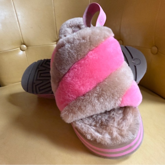 RARE 🤎🩷 UGG Funkette Platform Slingback Slides, Pink 🎉 offers welcome, 10 UGGS - Picture 7 of 11